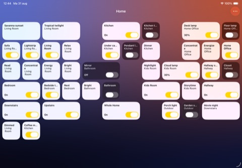 Hue Dashboard iPad screenshot 1