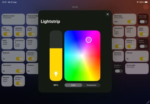 Hue Dashboard iPad screenshot 2