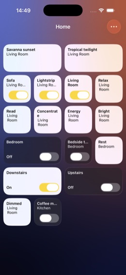Hue Dashboard iPhone screenshot 1